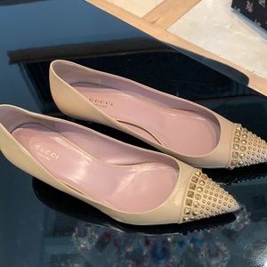 Nude Gucci heel with Rheinstones
